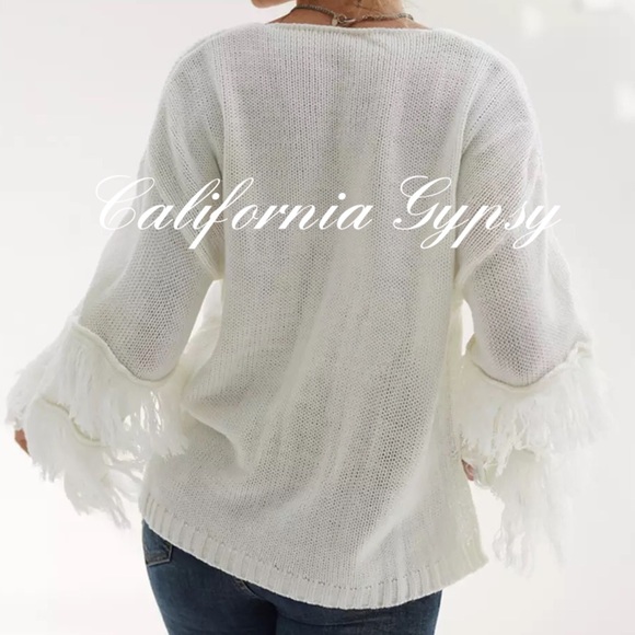 LAST ONE Fringe Knit Boho Oversized Sweater - Picture 5 of 9